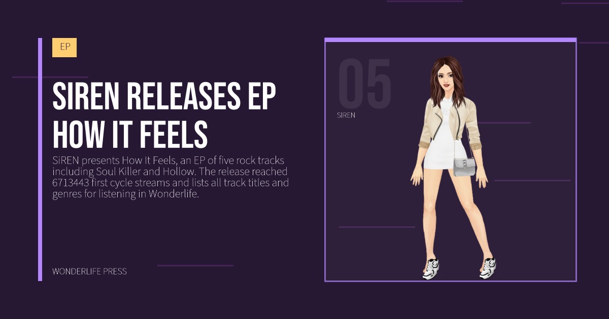 Wonderlife Press: SiREN releases EP How It Feels. artist portrait. EP.