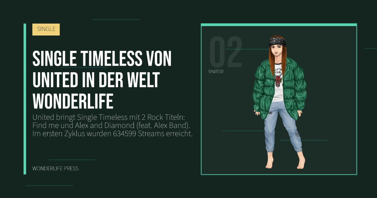 Wonderlife Press: Single Timeless von United in der Welt Wonderlife. Künstlerporträt. SINGLE.