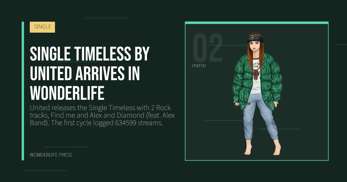 Wonderlife Press: Single Timeless by United arrives in Wonderlife. artist portrait. SINGLE.