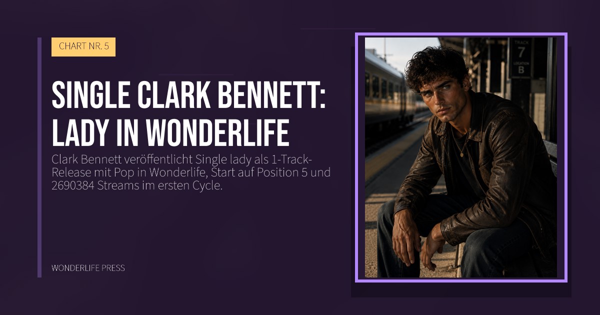 Wonderlife Press: Single Clark Bennett: lady in Wonderlife. Veröffentlichungscover. CHART NR. 5.