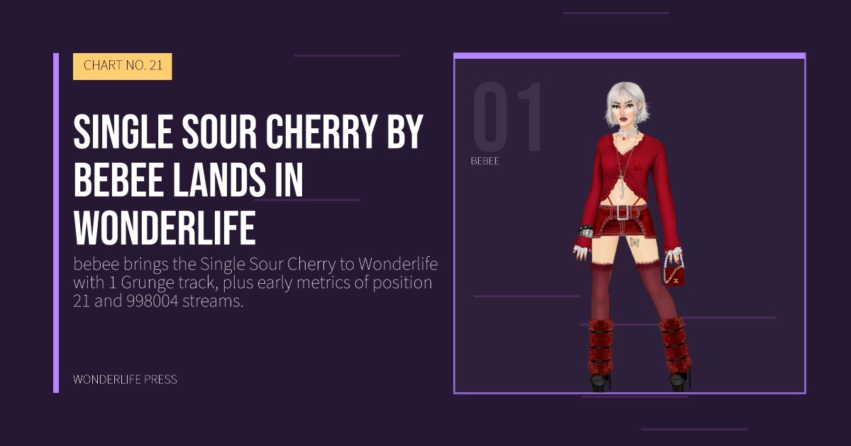 Wonderlife Press: Single Sour Cherry by bebee lands in Wonderlife. artist portrait. CHART NO. 21.