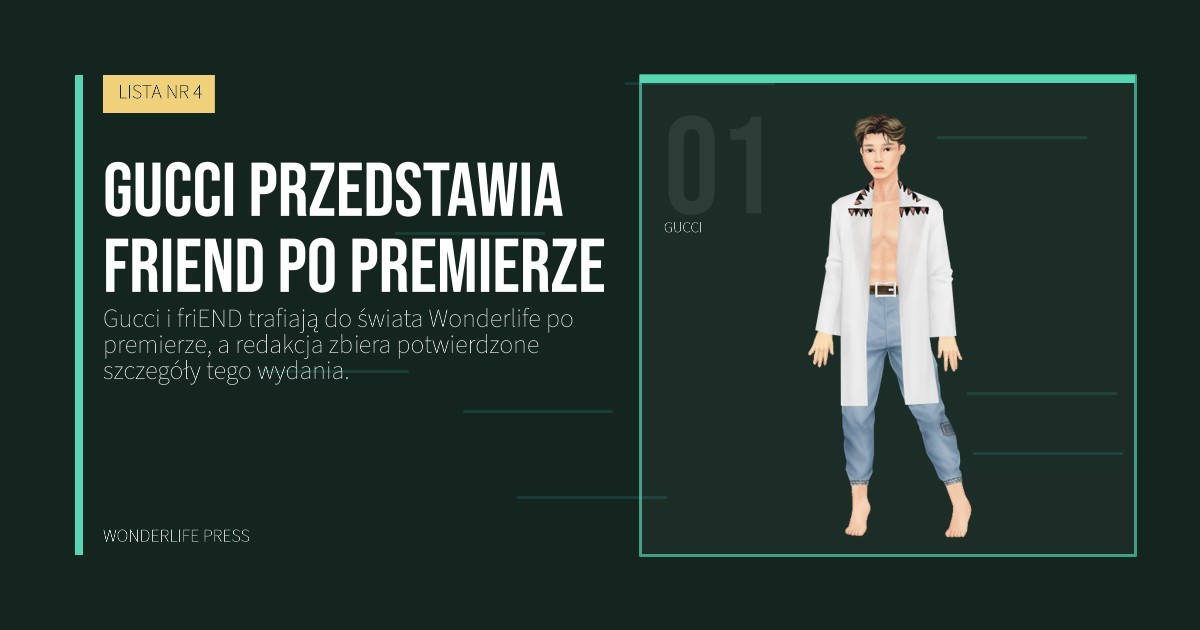 Wonderlife Press: Gucci przedstawia friEND po premierze. portret artystów. LISTA NR 4.