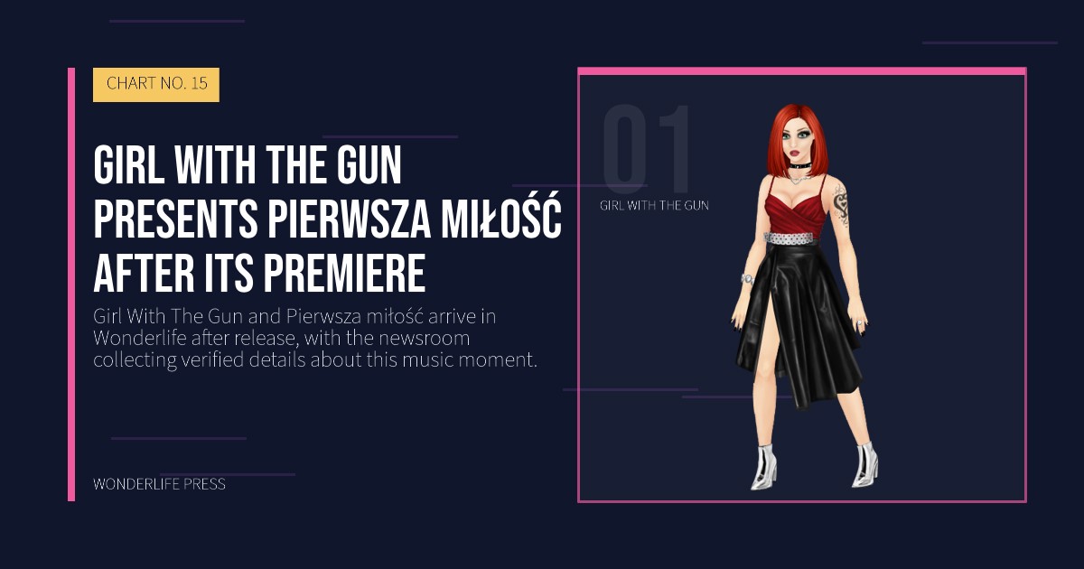 Wonderlife Press: Girl With The Gun presents Pierwsza miłość after its premiere. artist portrait. CHART NO. 15.
