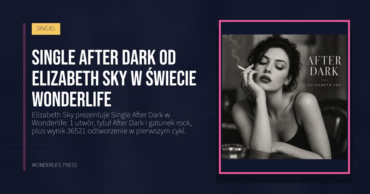 Wonderlife Press: Single After Dark od Elizabeth Sky w świecie Wonderlife. okładka wydawnictwa. SINGIEL.