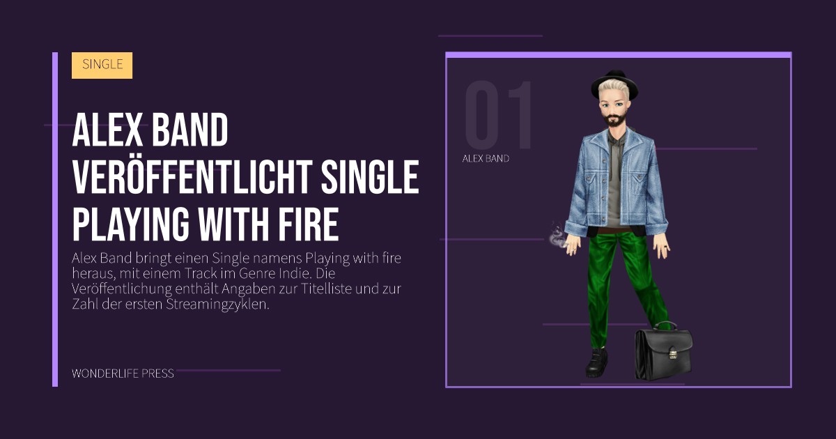 Wonderlife Press: Alex Band veröffentlicht Single Playing with fire. Künstlerporträt. SINGLE.