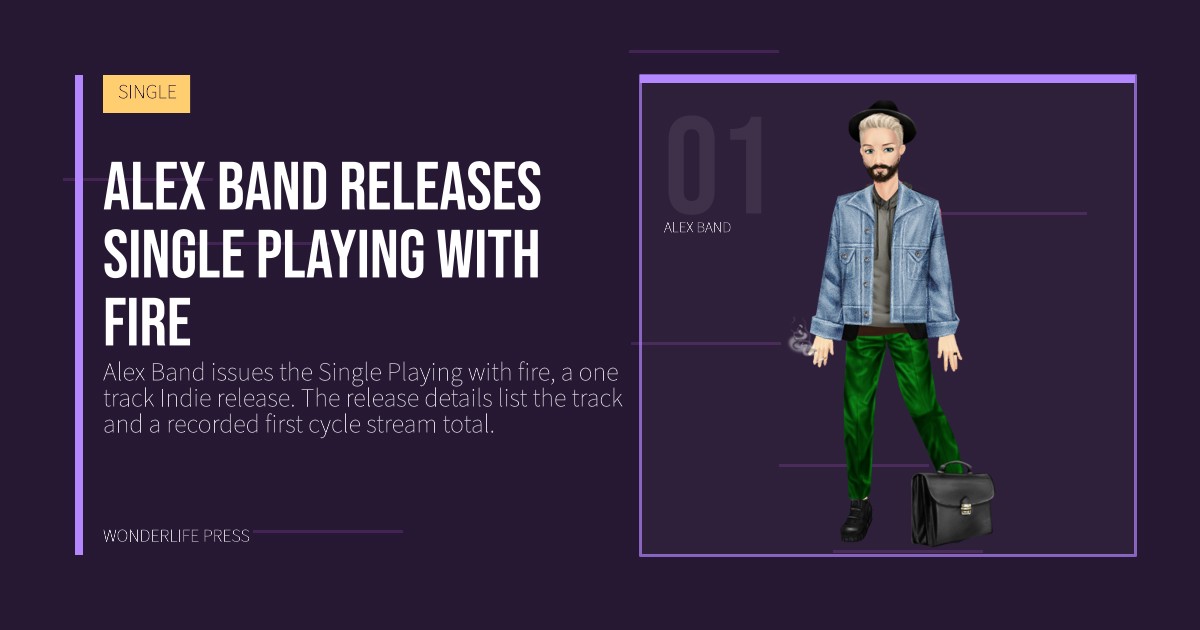 Wonderlife Press: Alex Band releases single Playing with fire. artist portrait. SINGLE.