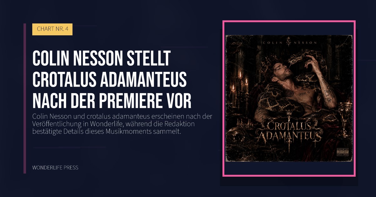 Wonderlife Press: Colin Nesson stellt crotalus adamanteus nach der Premiere vor. Veröffentlichungscover. CHART NR. 4.