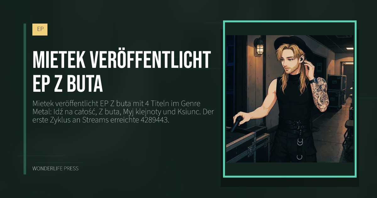 Wonderlife Press: Mietek veröffentlicht EP Z buta. Veröffentlichungscover. EP.
