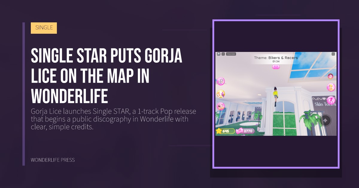 Wonderlife Press: Single STAR puts Gorja Lice on the map in Wonderlife. release artwork. SINGLE.
