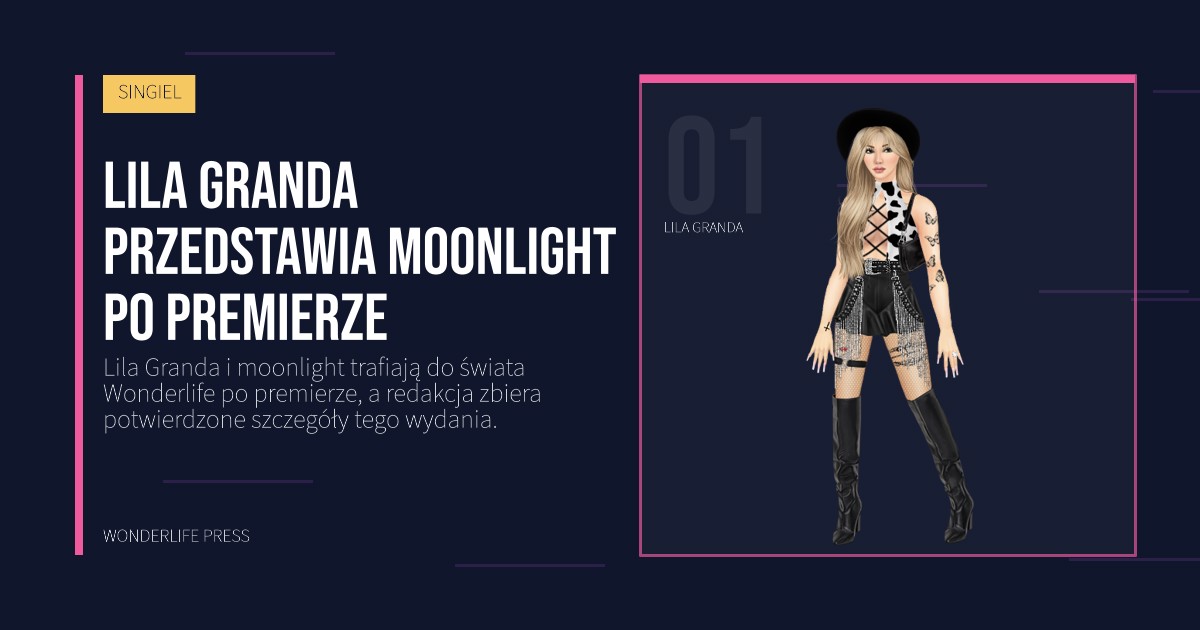 Wonderlife Press: Lila Granda przedstawia moonlight po premierze. portret artystów. SINGIEL.