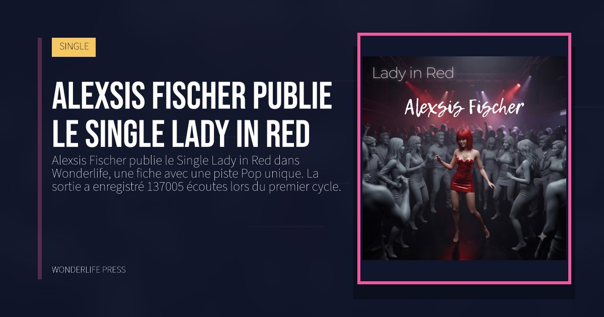 Wonderlife Press: Alexsis Fischer publie le Single Lady in Red. pochette de la sortie. SINGLE.