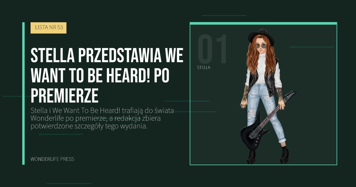 Wonderlife Press: Stella przedstawia We Want To Be Heard! po premierze. portret artystów. LISTA NR 53.