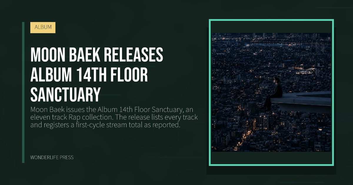 Wonderlife Press: Moon Baek releases Album 14th Floor Sanctuary. release artwork. ALBUM.