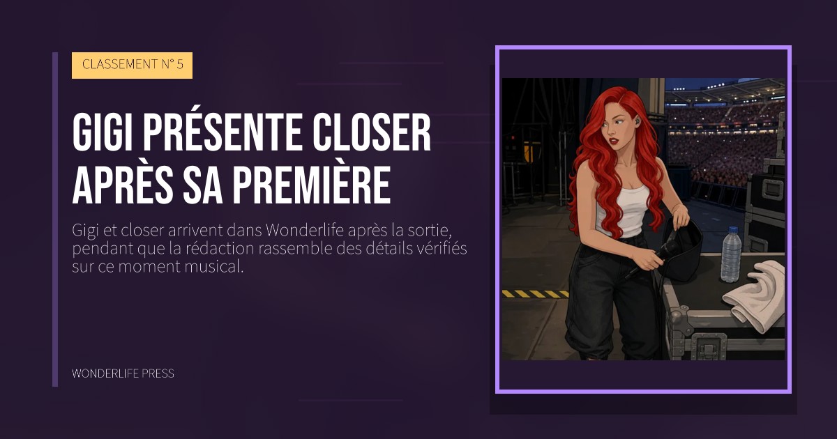 Wonderlife Press: Gigi présente closer après sa première. pochette de la sortie. CLASSEMENT N° 5.