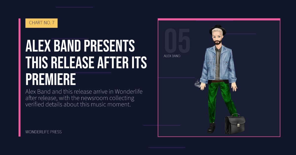 Wonderlife Press: Alex Band presents this release after its premiere. artist portrait. CHART NO. 7.