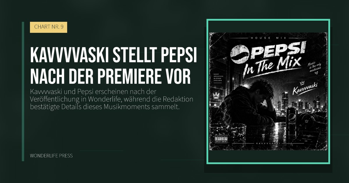 Wonderlife Press: Kavvvvaski stellt Pepsi nach der Premiere vor. Veröffentlichungscover. CHART NR. 9.