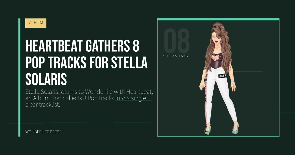Wonderlife Press: Heartbeat gathers 8 Pop tracks for Stella Solaris. artist portrait. ALBUM.