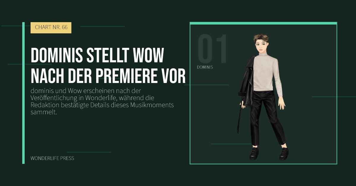 Wonderlife Press: dominis stellt Wow nach der Premiere vor. Künstlerporträt. CHART NR. 66.