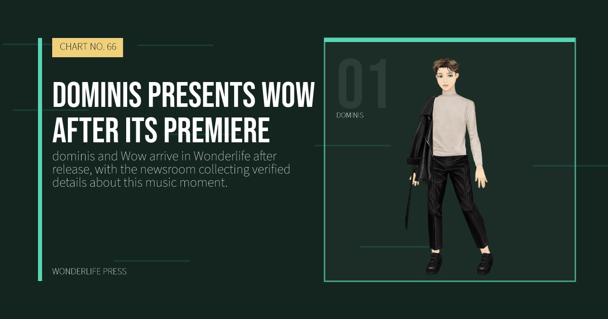 Wonderlife Press: dominis presents Wow after its premiere. artist portrait. CHART NO. 66.