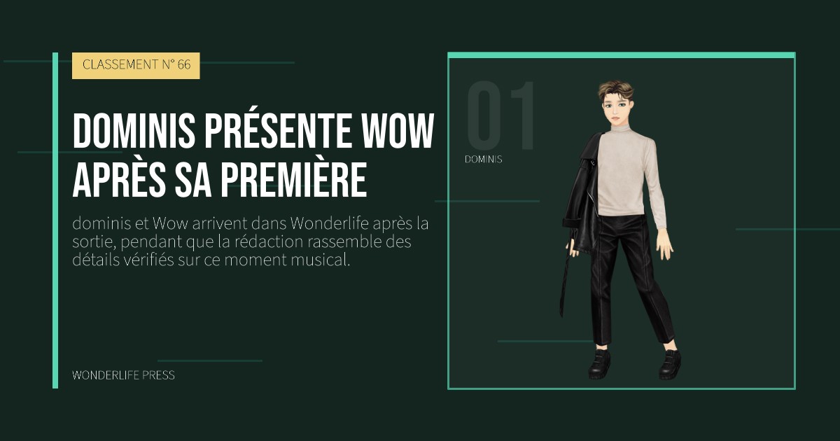 Wonderlife Press: dominis présente Wow après sa première. portrait des artistes. CLASSEMENT N° 66.