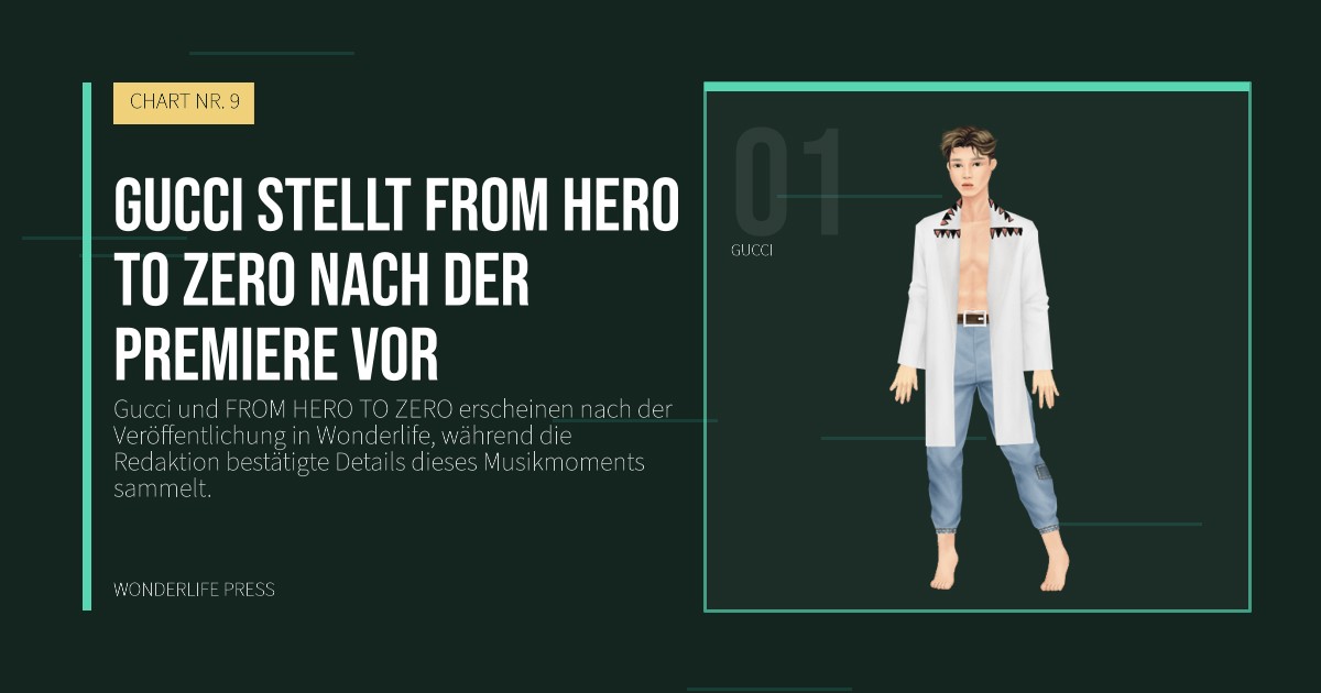 Wonderlife Press: Gucci stellt FROM HERO TO ZERO nach der Premiere vor. Künstlerporträt. CHART NR. 9.