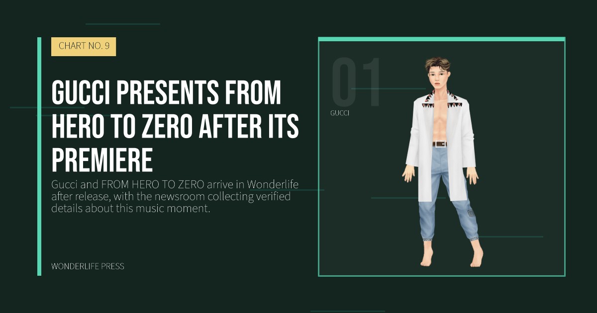 Wonderlife Press: Gucci presents FROM HERO TO ZERO after its premiere. artist portrait. CHART NO. 9.