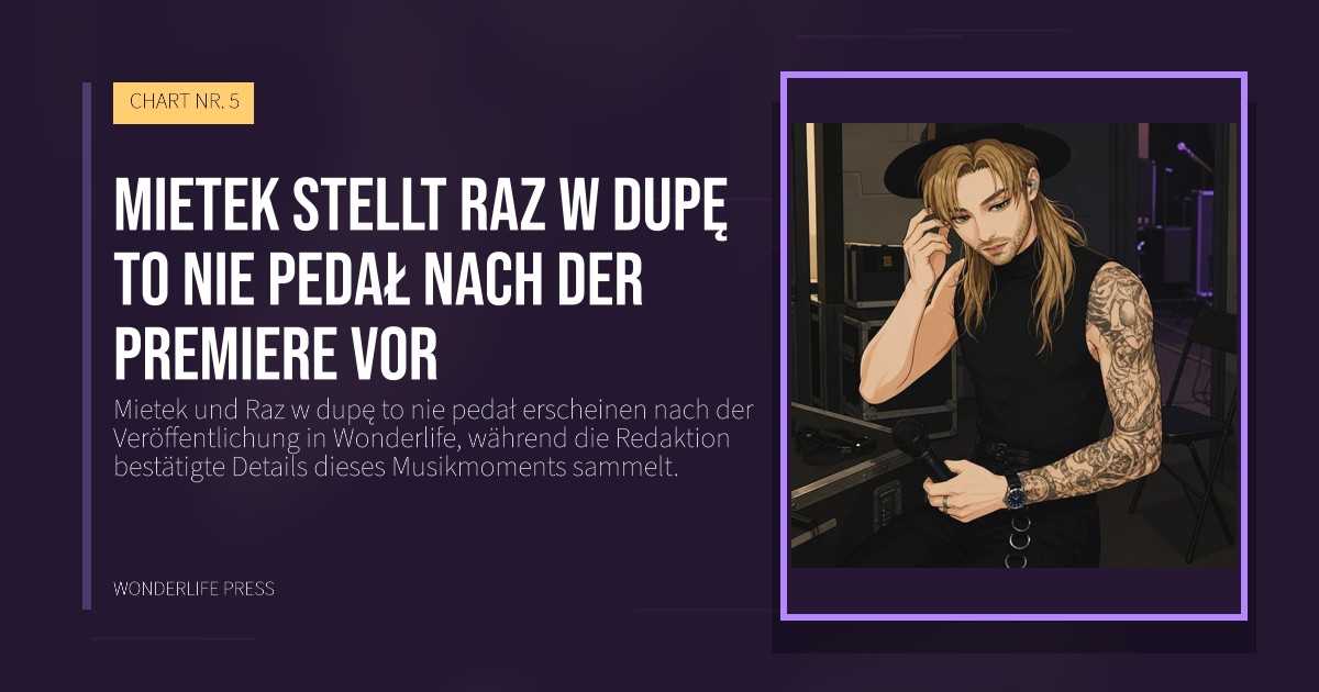 Wonderlife Press: Mietek stellt Raz w dupę to nie pedał nach der Premiere vor. Veröffentlichungscover. CHART NR. 5.