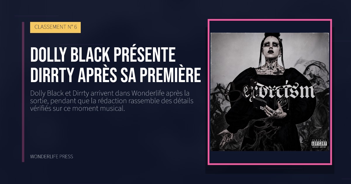 Wonderlife Press: Dolly Black présente Dirrty après sa première. pochette de la sortie. CLASSEMENT N° 6.