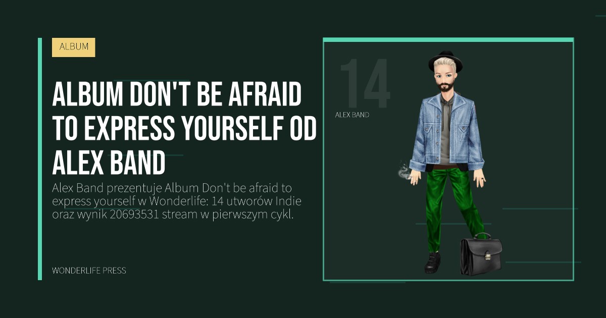 Wonderlife Press: Album Don't be afraid to express yourself od Alex Band. portret artystów. ALBUM.