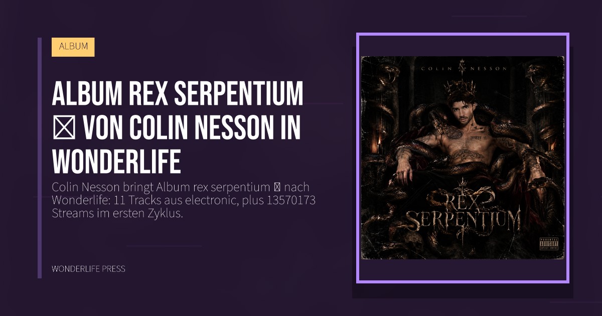 Wonderlife Press: Album rex serpentium 🐍 von Colin Nesson in Wonderlife. Veröffentlichungscover. ALBUM.