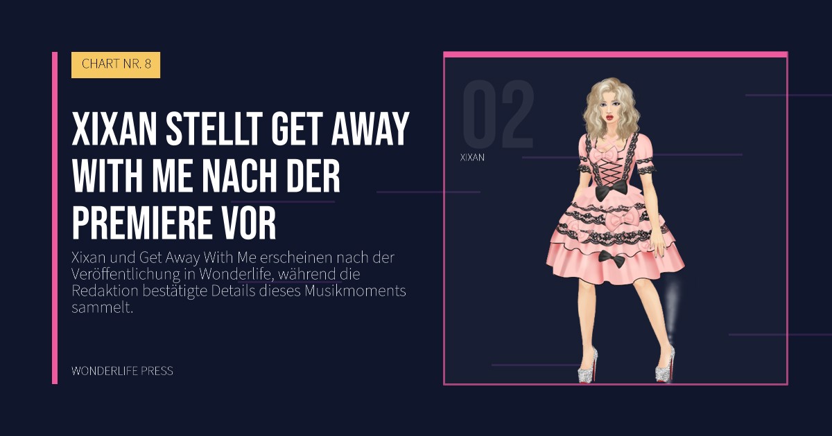 Wonderlife Press: Xixan stellt Get Away With Me nach der Premiere vor. Künstlerporträt. CHART NR. 8.
