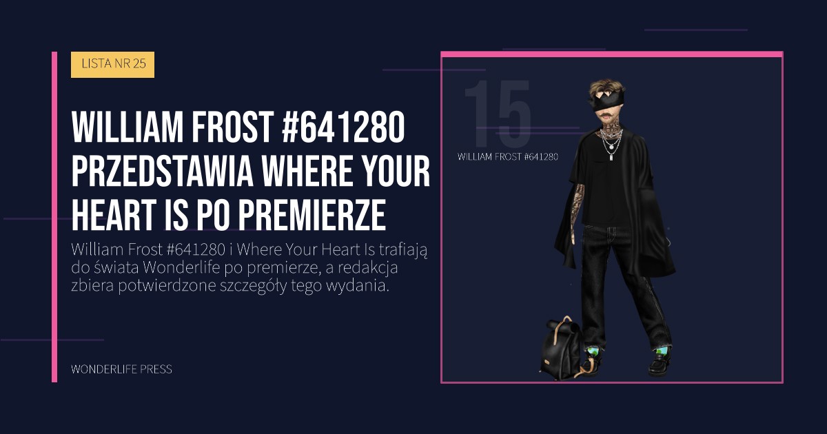 Wonderlife Press: William Frost #641280 przedstawia Where Your Heart Is po premierze. portret artystów. LISTA NR 25.