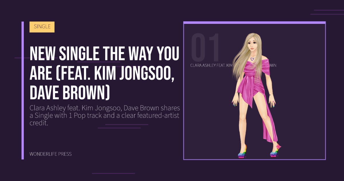 Wonderlife Press: New Single The Way You Are (feat. Kim Jongsoo, Dave Brown). artist portrait. SINGLE.