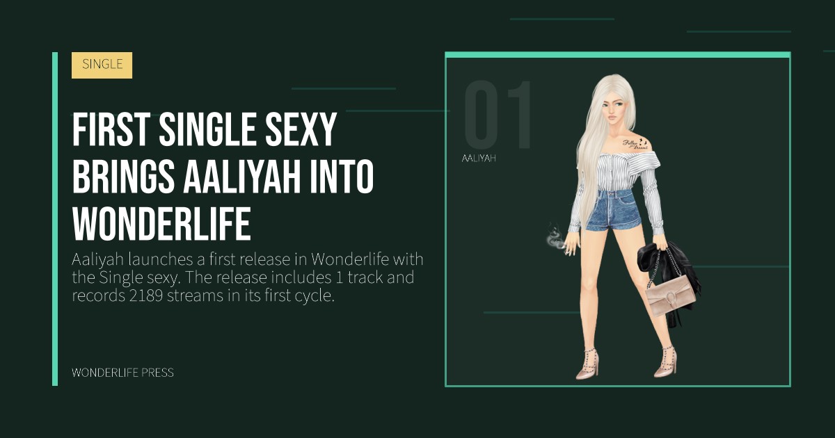 Wonderlife Press: First Single sexy brings Aaliyah into Wonderlife. artist portrait. SINGLE.