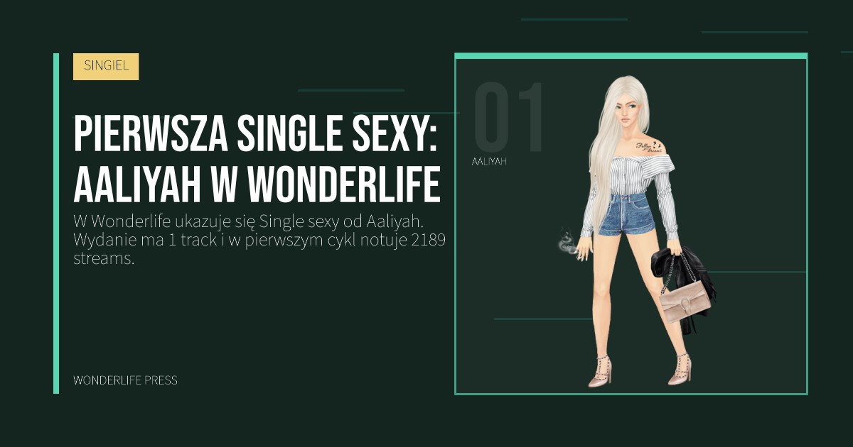Wonderlife Press: Pierwsza Single sexy: Aaliyah w Wonderlife. portret artystów. SINGIEL.