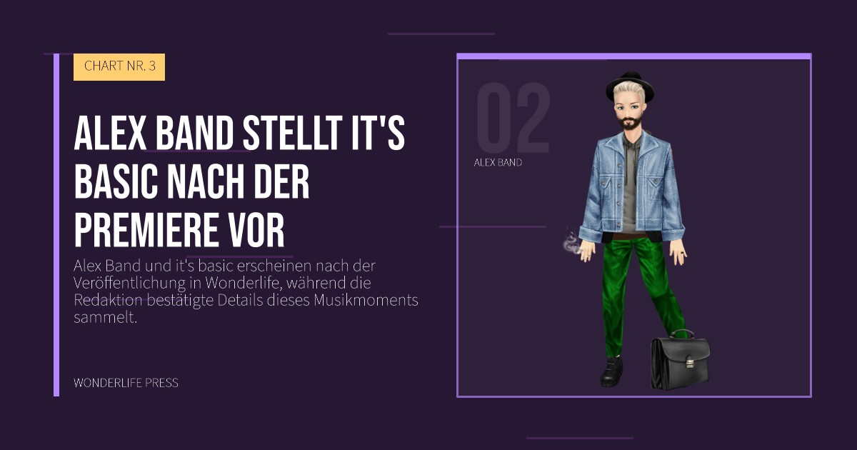 Wonderlife Press: Alex Band stellt it's basic nach der Premiere vor. Künstlerporträt. CHART NR. 3.