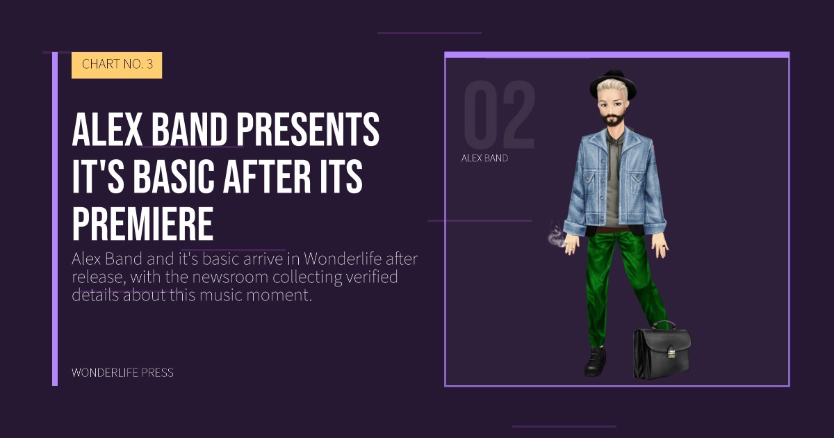 Wonderlife Press: Alex Band presents it's basic after its premiere. artist portrait. CHART NO. 3.
