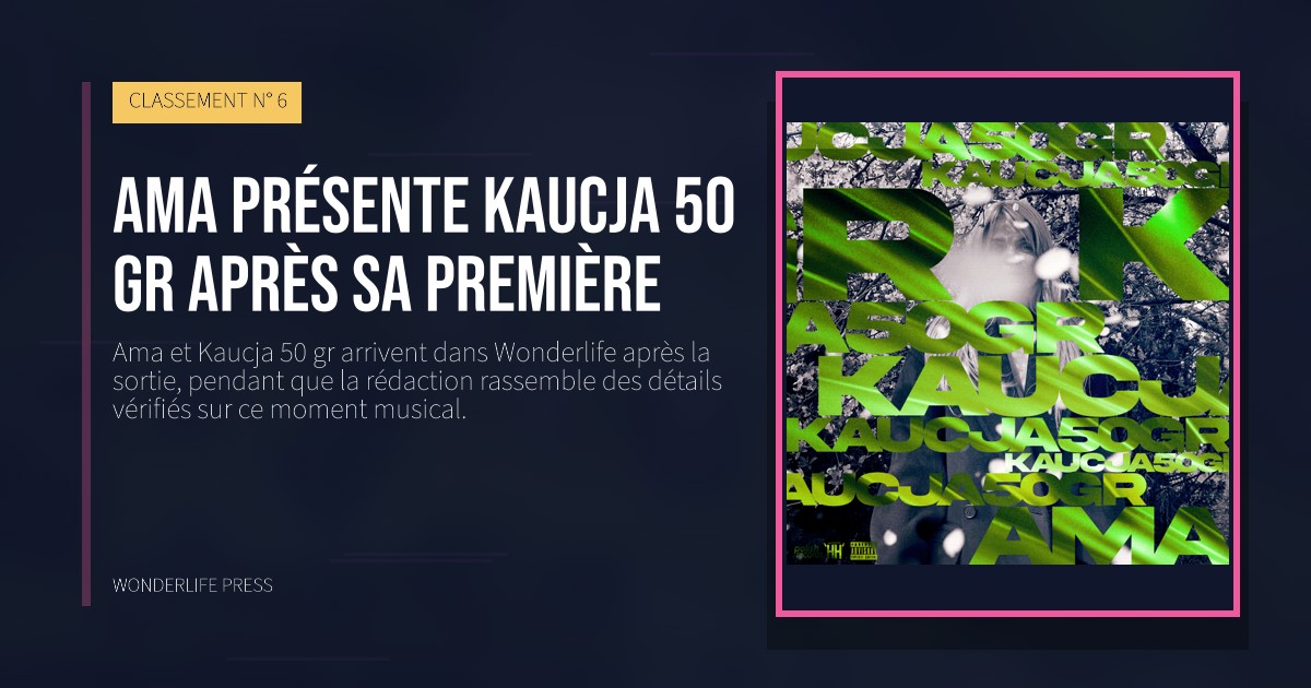 Wonderlife Press: Ama présente Kaucja 50 gr après sa première. pochette de la sortie. CLASSEMENT N° 6.