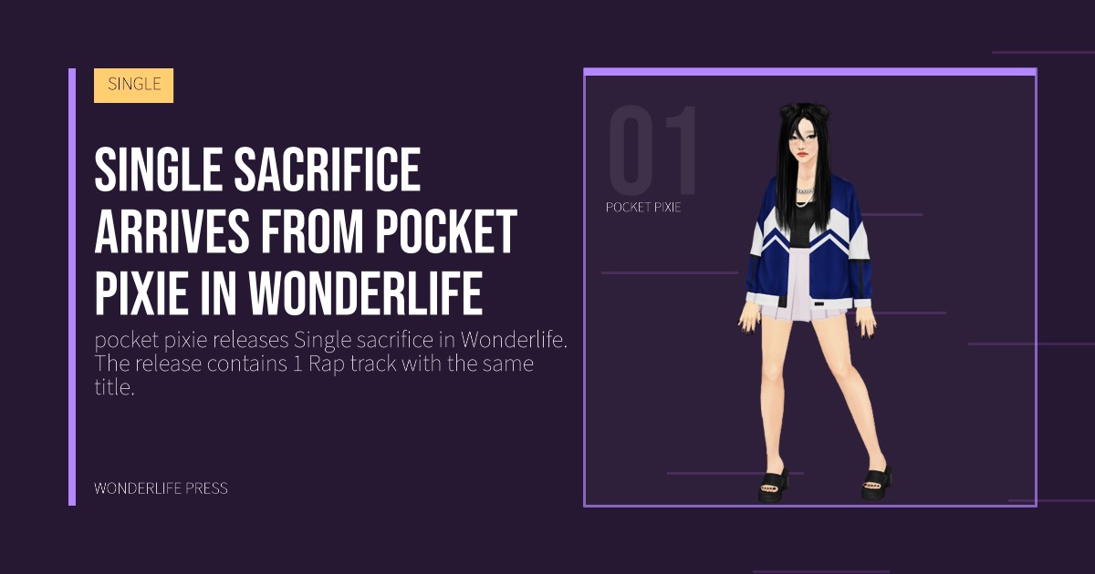 Wonderlife Press: Single sacrifice arrives from pocket pixie in Wonderlife. artist portrait. SINGLE.