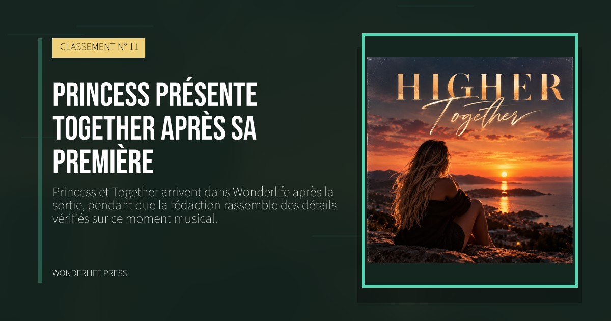 Wonderlife Press: Princess présente Together après sa première. pochette de la sortie. CLASSEMENT N° 11.