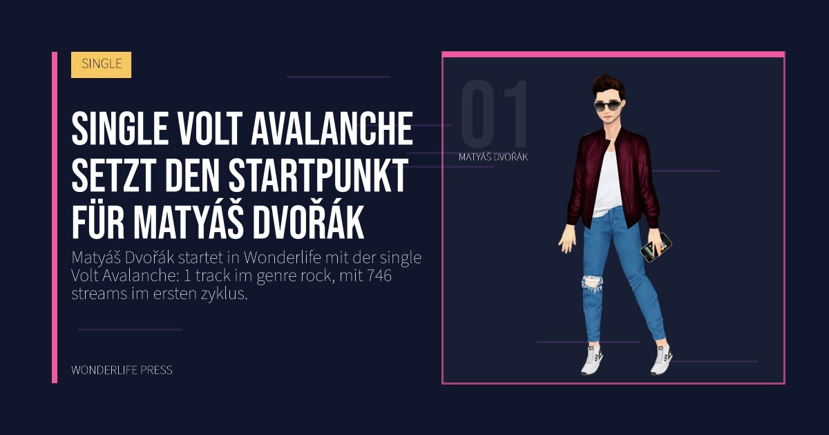 Wonderlife Press: Single Volt Avalanche setzt den startpunkt für Matyáš Dvořák. Künstlerporträt. SINGLE.