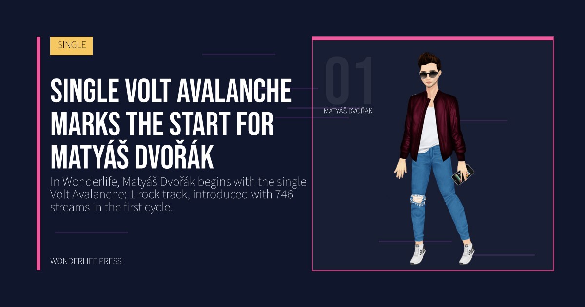 Wonderlife Press: Single Volt Avalanche marks the start for Matyáš Dvořák. artist portrait. SINGLE.