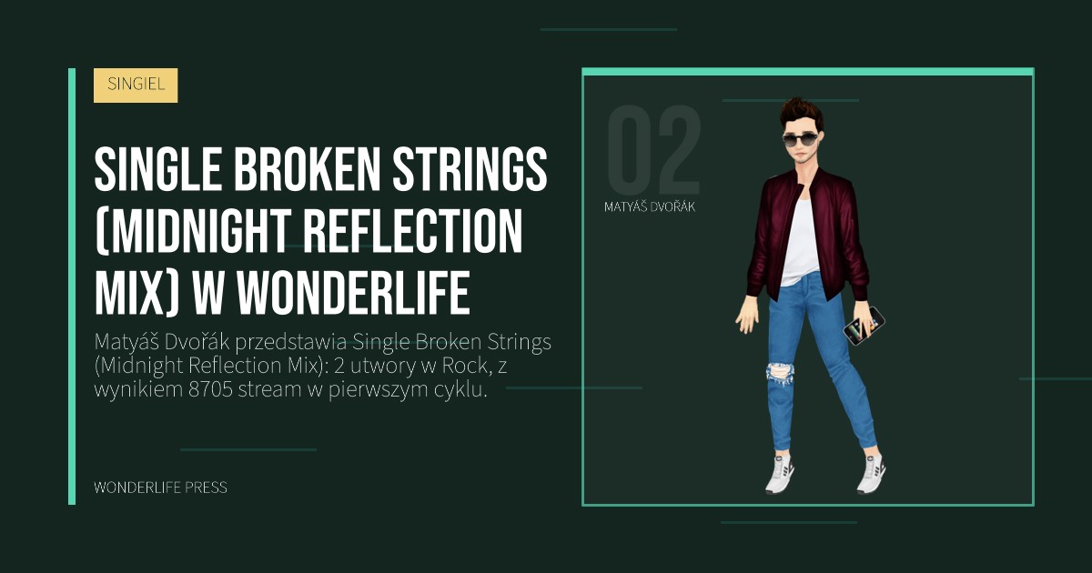 Wonderlife Press: Single Broken Strings (Midnight Reflection Mix) w Wonderlife. portret artystów. SINGIEL.