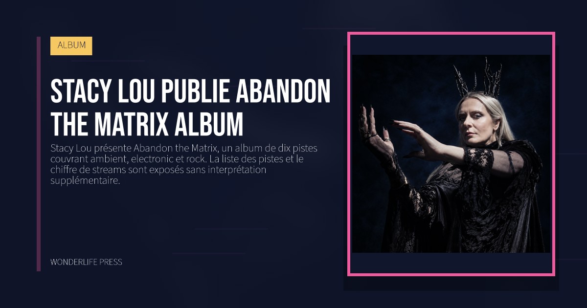 Wonderlife Press: Stacy Lou publie Abandon the Matrix album. pochette de la sortie. ALBUM.