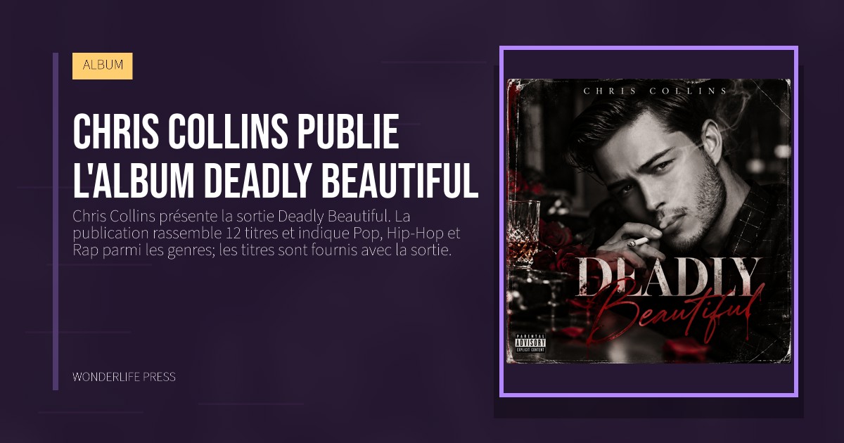 Wonderlife Press: Chris Collins publie l'album Deadly Beautiful. pochette de la sortie. ALBUM.