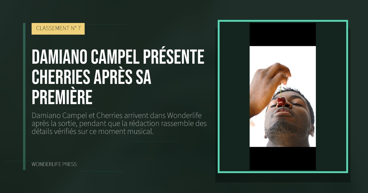 Wonderlife Press: Damiano Campel présente Cherries après sa première. pochette de la sortie. CLASSEMENT N° 7.