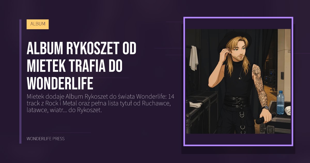 Wonderlife Press: Album Rykoszet od Mietek trafia do Wonderlife. okładka wydawnictwa. ALBUM.
