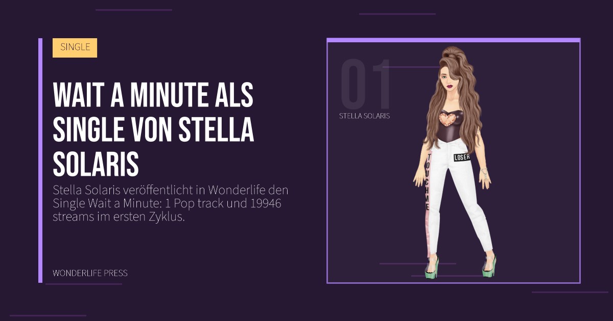 Wonderlife Press: Wait a Minute als single von Stella Solaris. Künstlerporträt. SINGLE.