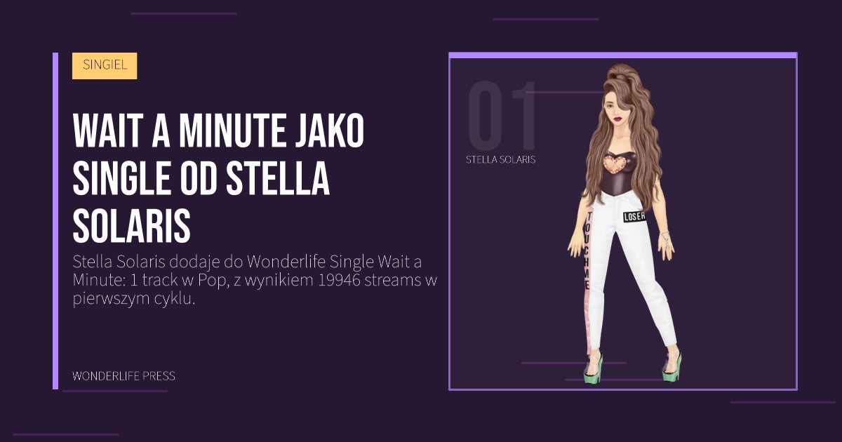Wonderlife Press: Wait a Minute jako single od Stella Solaris. portret artystów. SINGIEL.