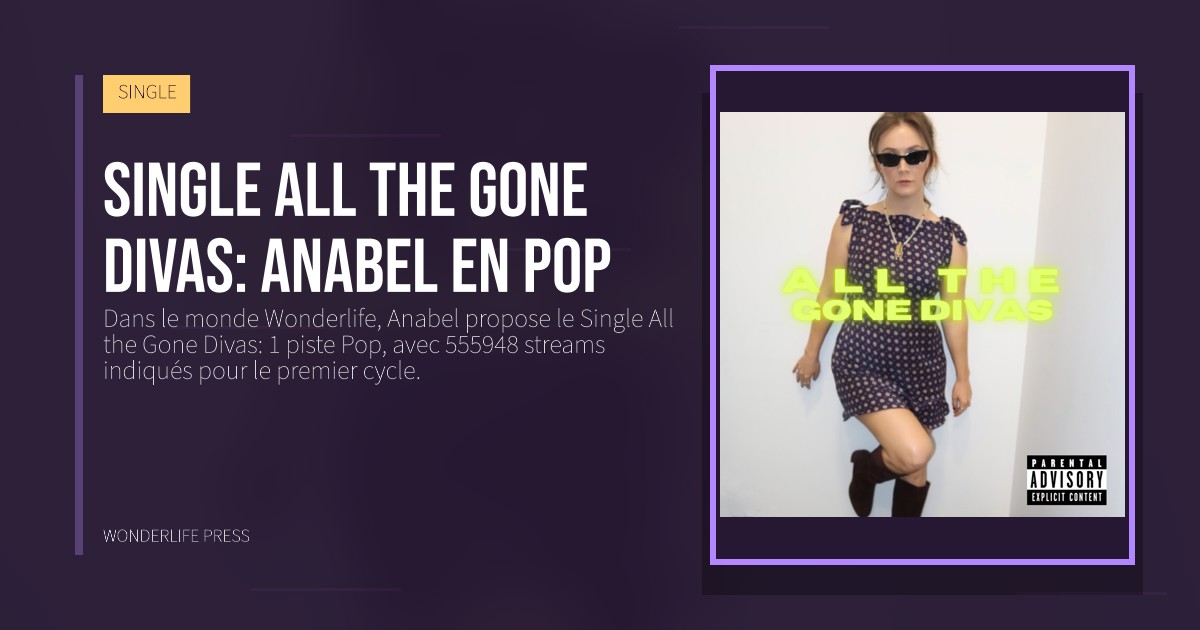 Wonderlife Press: Single All the Gone Divas: Anabel en Pop. pochette de la sortie. SINGLE.